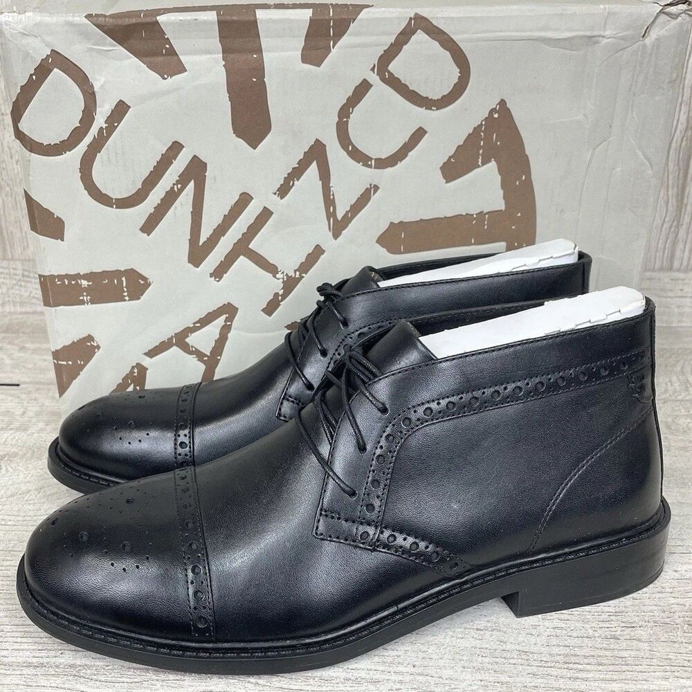 Dunham Gavin-Dun Chukka Boots Mens Size 9 Black Leather Dress Shoes New Balance